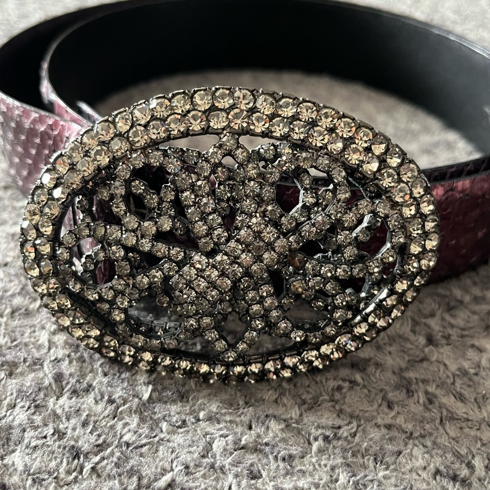 Vintage ORCIANI crystal buckle and Python belt. Size 95 - Picture 2 of 8